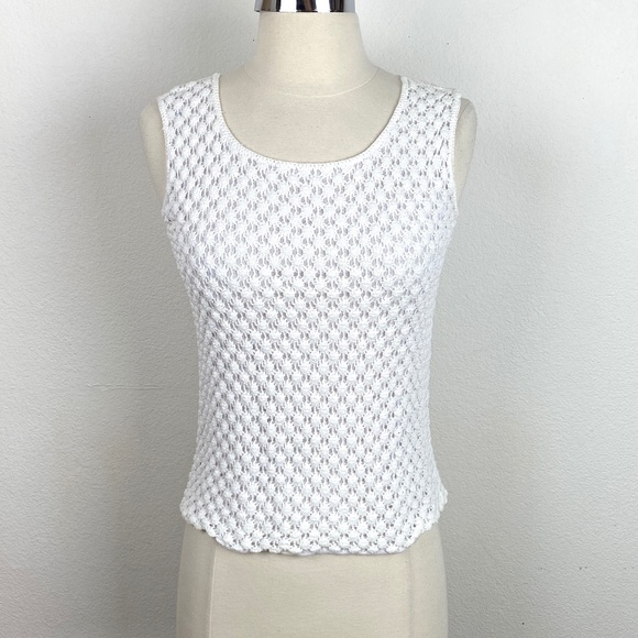 Vintage 60/70s Majestic Knit Tank Top Small Textured Knit Pin Up Rockabilly USA - Picture 1 of 8